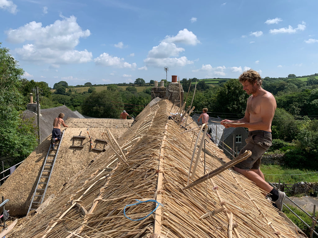 Thatching an old Dartmoor  Longhouse