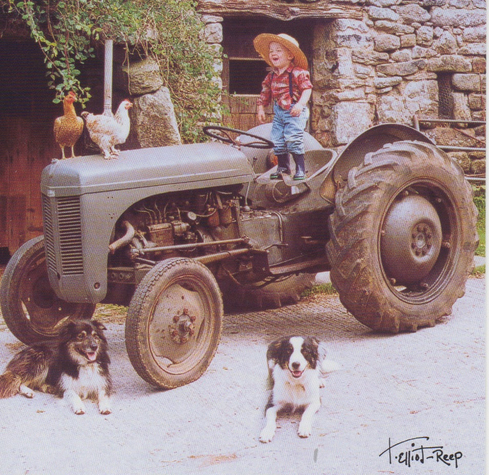 C070 - Tractor Boy - Blank Card - Square