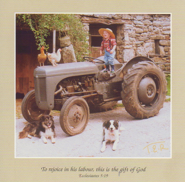 S070 - Tractor Boy - Scripture Card - Square