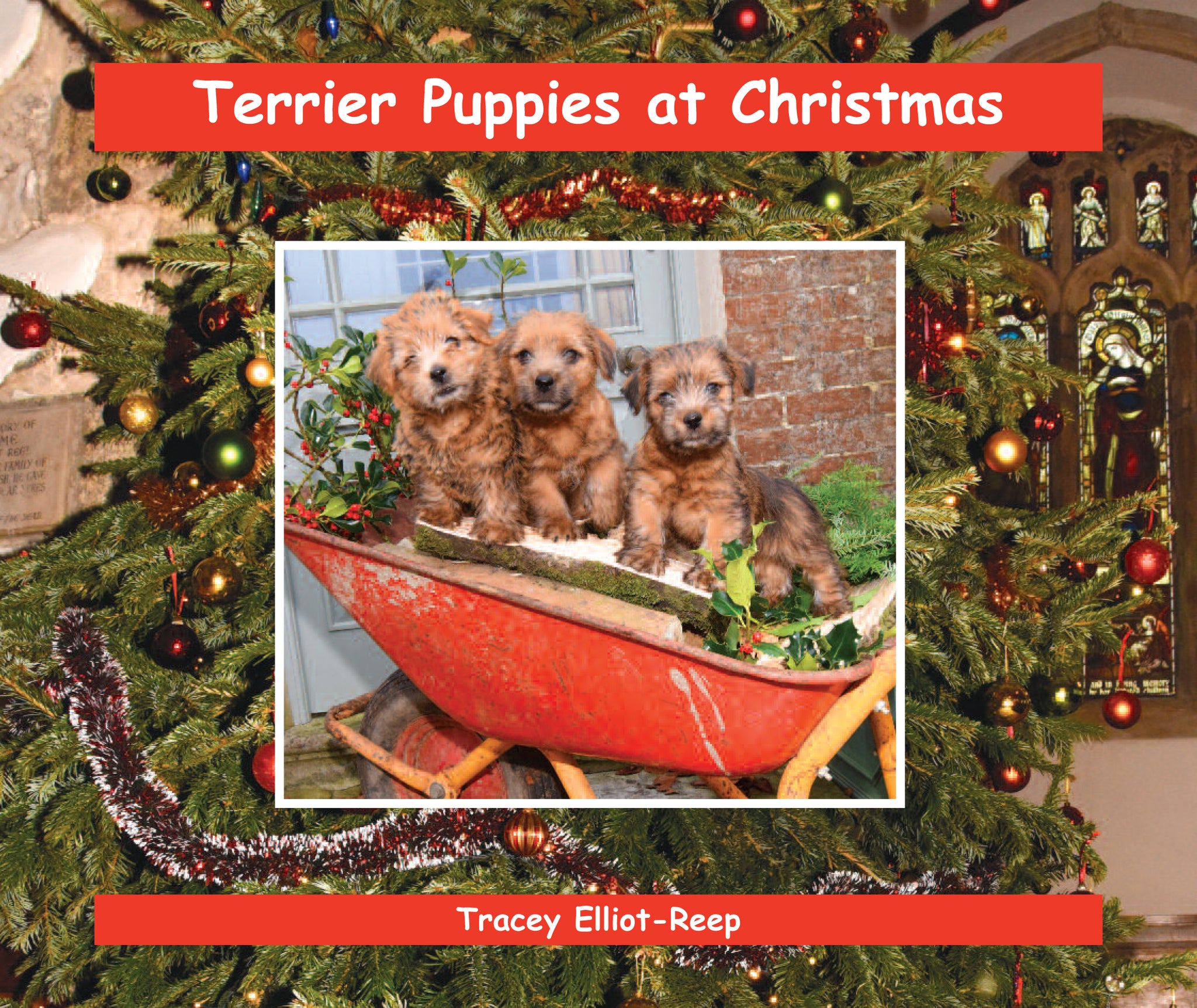 B029 - Terrier Puppies at Christmas - Flexi-cover Book